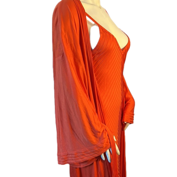 Vintage Victoria Secret Matching Orange Sleep Set. Robe and Gown. Size Medium. - Picture 5 of 5
